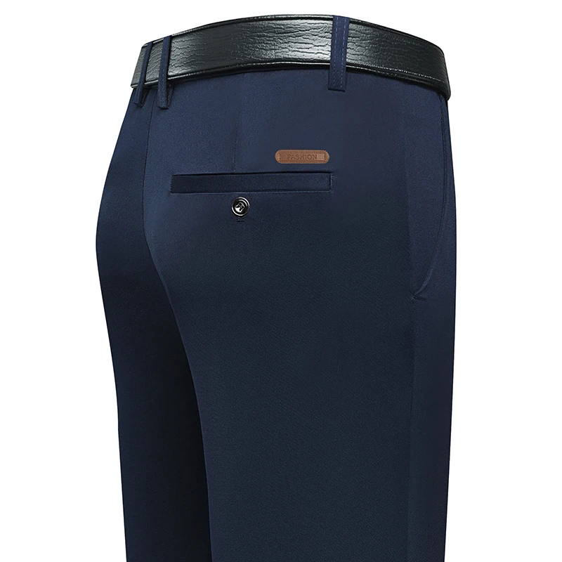 メンズロング丈ストレートレッグドレスパンツ、レザーラベルバッ - Men Formal Wear Summer のレビューと価格