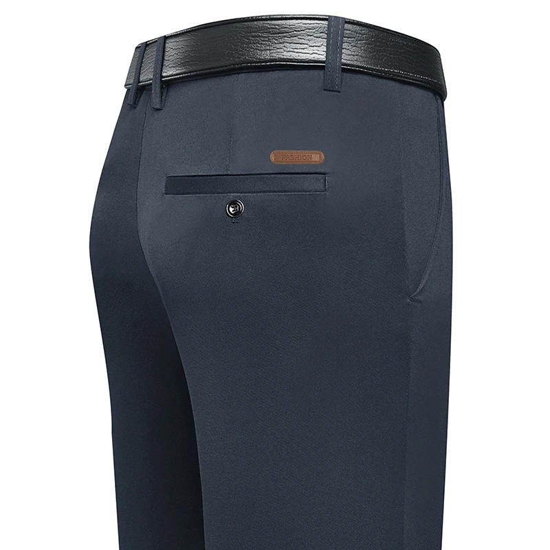 メンズロング丈ストレートレッグドレスパンツ、レザーラベルバッ - Men Formal Wear Summer のレビューと価格