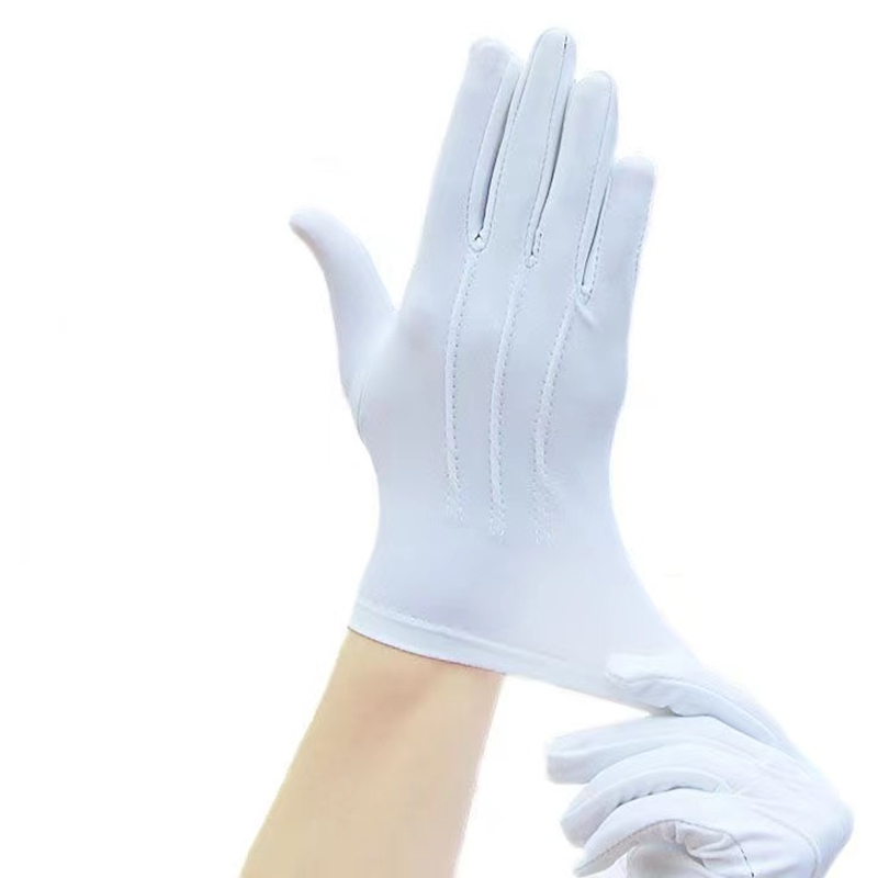 4 個白綿手袋男性フォーマルタキシード制服手袋名誉ガードパレ - Formal Wear Gloves Men のレビューと価格