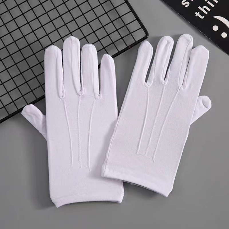 4 個白綿手袋男性フォーマルタキシード制服手袋名誉ガードパレ - Formal Wear Gloves Men のレビューと価格
