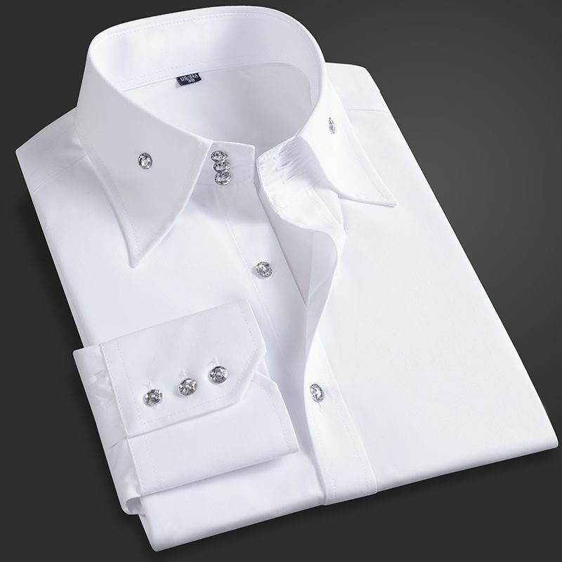春秋メンズエグゼクティブシャツ韓国フィット、パーマネントプレ - Men Formal Wear Summer のレビューと価格