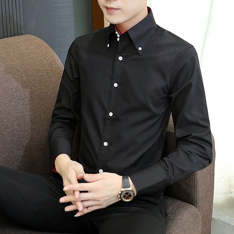 春秋メンズエグゼクティブシャツ韓国フィット、パーマネントプレ - Men Formal Wear Summer のレビューと価格