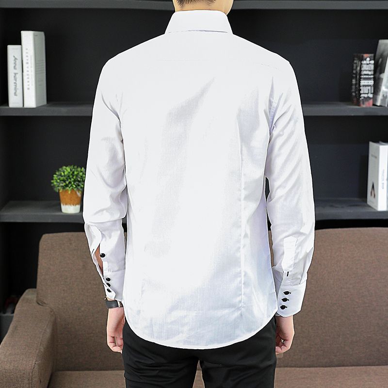 春秋メンズエグゼクティブシャツ韓国フィット、パーマネントプレ - Men Formal Wear Summer のレビューと価格