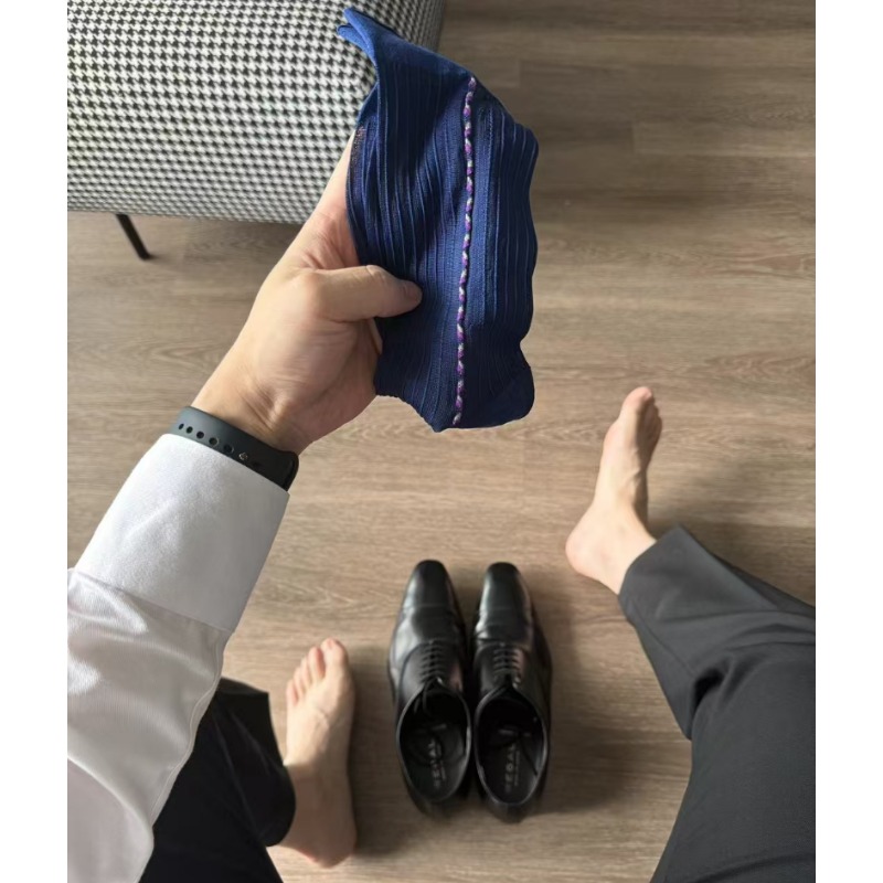 男性用ドレスソックス ブルー ブラック フォーマルウェア シ - Men Formal Party Wear Dress のレビューと価格