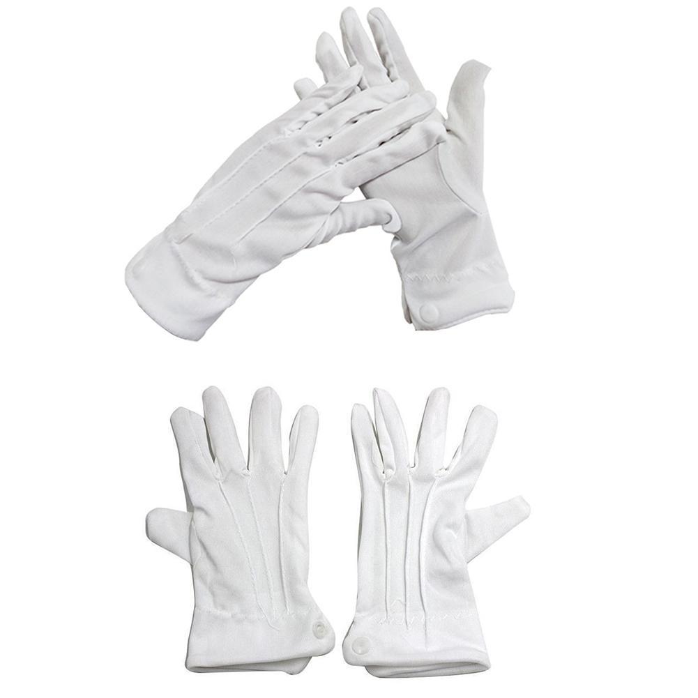 1 ペア白綿手袋大人の白フォーマル手袋男性タキシードガードパ - Formal Wear Gloves Men のレビューと価格