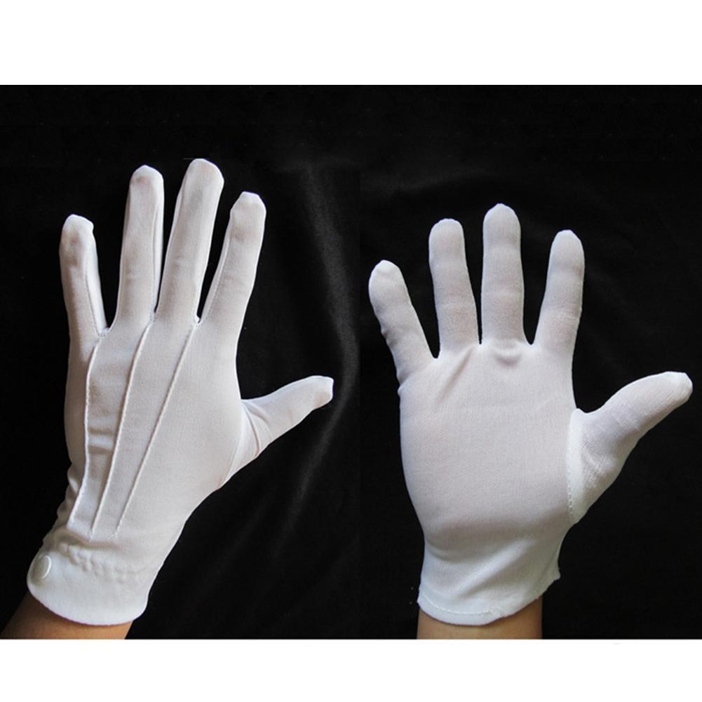 1 ペア白綿手袋大人の白フォーマル手袋男性タキシードガードパ - Formal Wear Gloves Men のレビューと価格