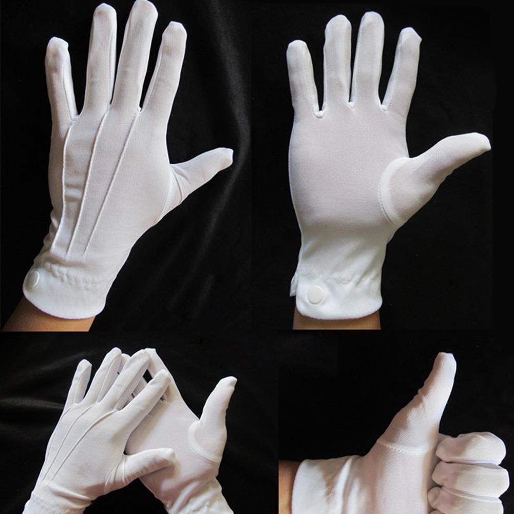 1 ペア白綿手袋大人の白フォーマル手袋男性タキシードガードパ - Formal Wear Gloves Men のレビューと価格