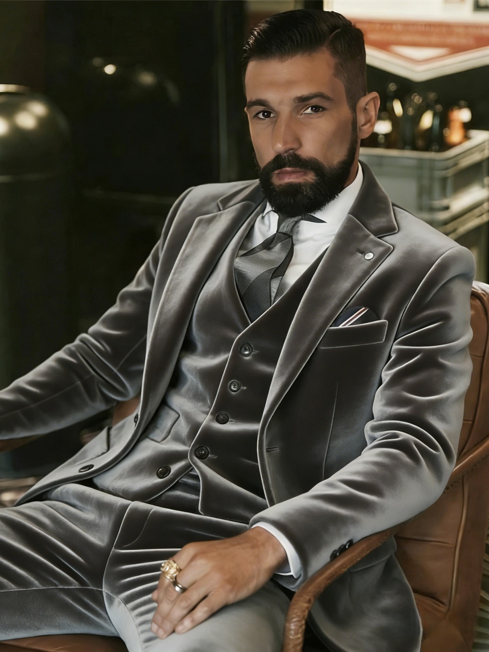 メンズベルベットスーツ3ピースダンスプロムウェアノッチドラペ - Men Formal Party Wear Outfit のレビューと価格