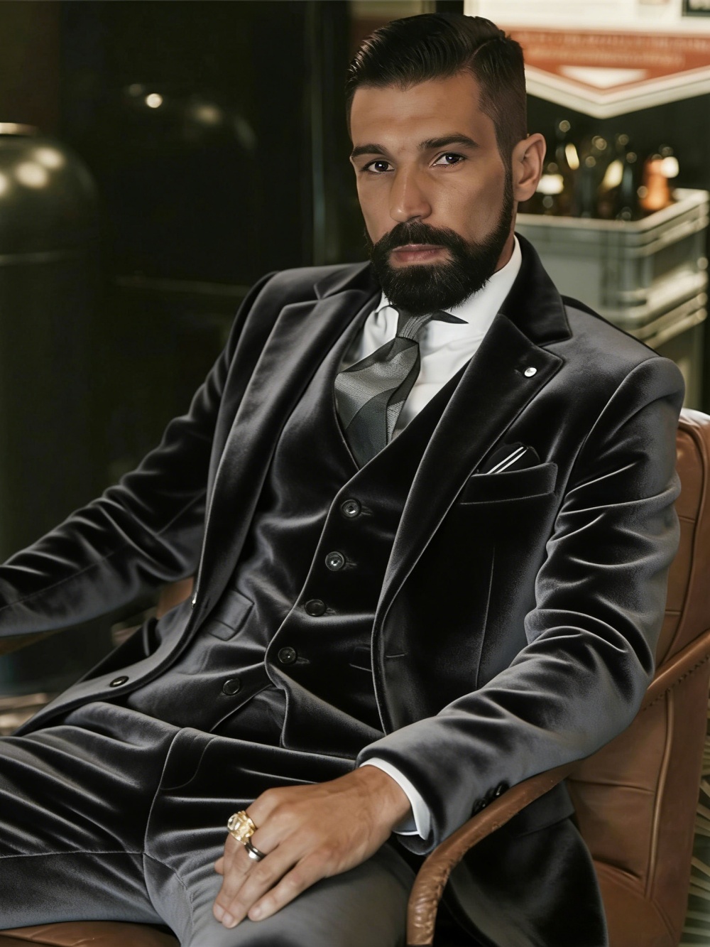 メンズベルベットスーツ3ピースダンスプロムウェアノッチドラペ - Men Formal Party Wear Outfit のレビューと価格