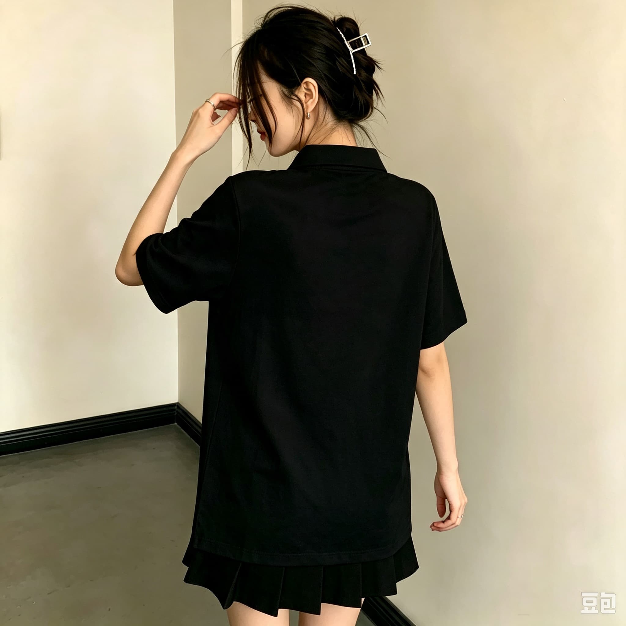 ユニセックス ブラック ラペルカラー ポロシャツ キュートな - Men Formal Wear Summer のレビューと価格