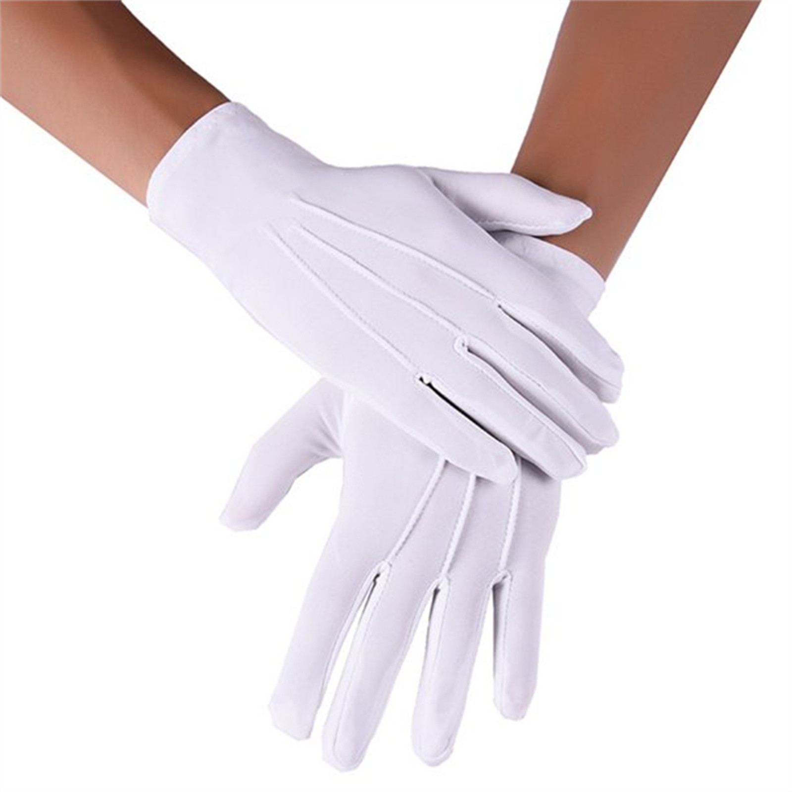 白い綿手袋男性フォーマルタキシード制服手袋儀仗隊パレードセレ - Formal Wear Gloves Men のレビューと価格