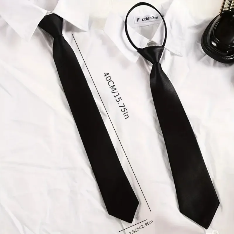 マットブラッククリップオンネクタイユニセックスレイジーユニフ - Men'S Formal Wear For Funeral のレビューと価格